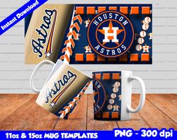 Astros Mug Design Png, Sublimate Mug Template, Astros Mug Wrap, Sublimate Baseball Design Png, Instant Download