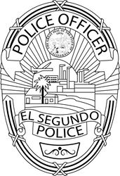 EL SEGUNDO POLICE OFFICER  BADGE VECTOR SVG DXF EPS PNG JPG FILE