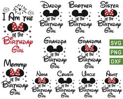 Disney Birthday Girl Family Svg Bundle, Minnie Happy Birthday Svg Png, Disney Birthday Minnie, Magical Kingdom