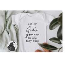 all of god's grace svg dxf png, christian baby quote, nursery sign design, baby body suit, toddler shirt, cut file, cric