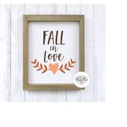 Instant SVG/DXF/PNG Fall In Love svg, autumn svg, fall sign, autumn decor, fall decor, dxf, cut file, silhouette, cricut