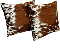 Cowhide Pillow Cover Brown And White Cowhide Cushion Natural Hair On Throw Cushion Covers Genuine Cow Hide Real Original