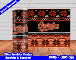 Orioles Tumbler Design PNG, 20oz Skinny Tumbler Sublimation Template, Orioles Tumbler Straight and Tapered Design,
