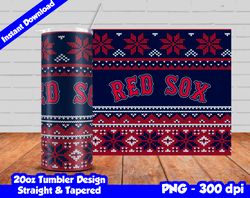 Red Sox Tumbler Design PNG, 20oz Skinny Tumbler Sublimation Template, Red Sox Tumbler Straight and Tapered Design,