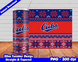 Cubs Tumbler Design PNG, 20oz Skinny Tumbler Sublimation Template, Cubs Tumbler Straight and Tapered Design,