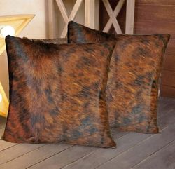 Cowhide Pillow Cover Brown And White Cowhide Cushion Natural Hair On Throw Cushion Covers Genuine Cow Hide Real Original