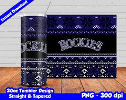 Rockies Tumbler Design PNG, 20oz Skinny Tumbler Sublimation Template, Rockies Tumbler Straight and Tapered Design,