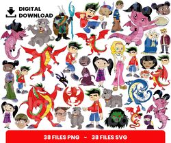 Bundle Layered Svg, American Dragon - Jake Long, Children Svg, Love Svg, Digital Download, Clipart, PNG, SVG, Cricut