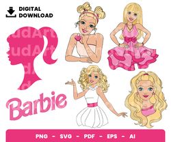 Bundle Layered Svg, Barbie Blonde, Blonde, Children Svg, Love Svg, Digital Download, Clipart, PNG, SVG, Cricut, Cut File