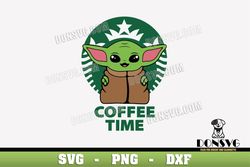 baby yoda coffee time svg cutting file starbucks logo svg image cricut star wars cup vinyl decal vector