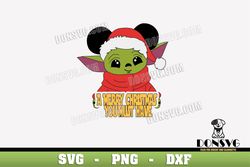 A Merry Christmas You Must Have SVG Disney Baby Yoda Santa png clipart Design Mandalorian Cricut files