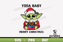 Yoda Baby Merry Christmas svg files Cricut Silhouette Grogu Santa Costume PNG Sublimation Star Wars