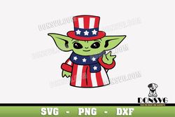 Baby Yoda 4th of July SVG Cut File Grogu USA Costume image Cricut America Independence Day vinyl decal