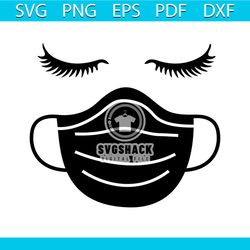 Face mask svg free, quarantine mask svg, eyelashes with facemask svg, instant download, shirt design, png, surgical mask