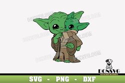 Yoda and Grogu SVG Cut Files for Cricut Cute Baby Yoda PNG image Star Wars Father's Day DXF file