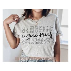 Aquarius Svg, Zodiac Svg, Stacked Birthday Svg Funny Birthday Svg Shirt Files for Cricut Cut Silhouette Cutting Png Eps