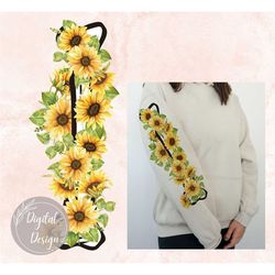Sleeve Sunflower Png, Sunflower Sleeve Sublimation Design, Skull Sunflower Arm Sleeve Design, Sleeve Design Png, Skeleto