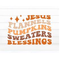 Jesus Flannels Pumpkins Sweaters Blessings Vintage PNG, Fall Svg, Fall Sublimation, Autumn Svg, Faith svg, Vintage cricu