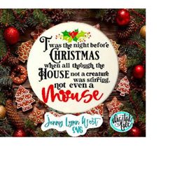 Twas the Night Before Christmas Not a Creature Stirring Not even a Mouse Christmas SVG  Mickey Mouse Christmas Sign SVG