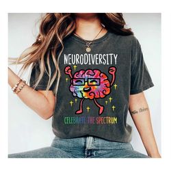 Embrace Neurodiversity Celebrate the Spectrum Brain Autism T-Shirt, Neurodiversity T-shirt, Autism Awareness Shirt, Auti