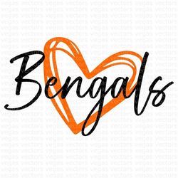 Bengals SVG, Bengals Shirt SVG, Bengals Heart SVG, Digital Download, Cut File, Sublimation, Clipart (includes svg/dxf/pn