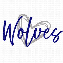 Wolves SVG, Wolves Shirt SVG, Wolves Heart SVG, Digital Download, Cut File, Sublimation, Clipart (includes svg/dxf/png/j