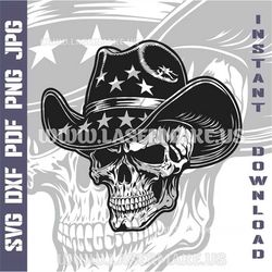 Cowboy skull SVG file | cut file for cricut | printable png| SVG dxf cut files | laser file | digital download | Skull c