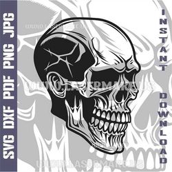 Skull SVG file | cut file for cricut | printable png| SVG dxf cut files | laser file | digital download | Skull cut file