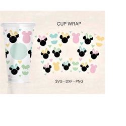 easter mouse cup wrap svg, mouse ears svg, easter svg, bunny ears svg, venti cold cup 24oz, coffee wrap, files for cricu