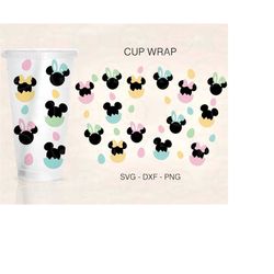 easter bunny cup wrap svg, mouse ears svg, easter svg, easter mouse svg, venti cold cup 24oz, coffee wrap, file for cric