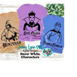 Seven Dwarfs Bundle Evil Queen Huntsman and Prince Florian Snow White SVG Digital Download Shirts Digitals Iron On File