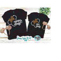 Leopard Mommy Mouse SVG Mini Mouse Mickey Head Digital File SVG Animal Print Hand Lettered Disneyland Mommy mouse Silhou