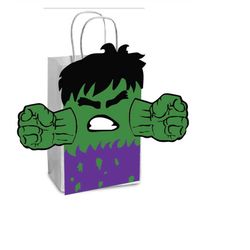 Hulk Party Favor Bags Printable PNG Avengers Marvel Favor Bags Hulk Birthday Favor Loot Bags Party Bags Easy Jenny Lynn