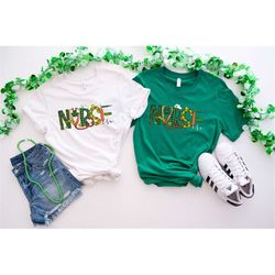 St Patrick's Day Nurse Shirt, Nurse Shamrock Shirt, Irish Nurse Gift, Lucky Nurse Tshirt, Nurse Stethoscope T-Shirt, Gif