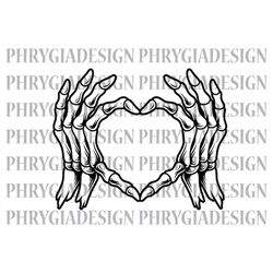 Skeleton Hands Heart Svg , Skeleton Hands Svg , Skeleton Svg , Heart Hand Sign , Digital Download , Instant Download