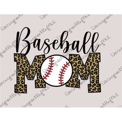 Baseball Mom Leopard SVG, PNG, Cheetah Baseball Mom SVG, Baseball Design, Instant Download