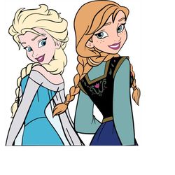 QualityPerfectionUS Digital Download - Elsa & Anna Frozen - PNG, SVG File for Cricut, HTV, Instant Download