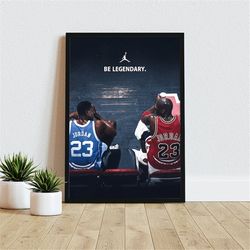 Michael Jordan Canvas - Motivational Wall Art - Be Legendary Poster - Basketball Home Decor, Framed, Wrapped or Hanging