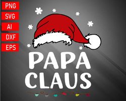 Papa Claus svg, Family Matching Papa Claus Pajama Long Sleeve, Svg, Eps, Png, Dxf, Digital Download