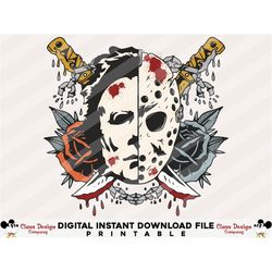 Horror Characters PNG, Horror Ghost mask halloween PNG, Halloween Shirt png, Horror Movies png, Sublimation png, Digital