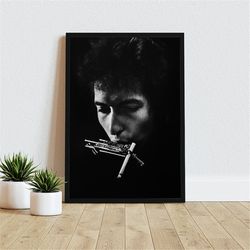 Bob Dylan's Harmonica and Cigarette Photo Canvas Print, Bob Dylan Black and White Canvas Wall Art, Bob Dylan Art, Gift I