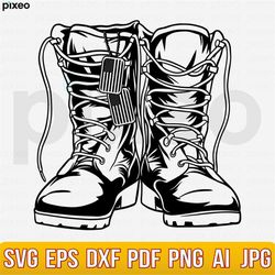 Combat Boots Svg, Army Boots Svg, Soldier Boots Svg, Military Svg, Army Svg, Veteran Svg, Combat Boots Clipart, Navy Svg