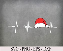 Christmas Heart Beat, Funny Xmas svg, Svg, Eps, Png, Dxf, Digital Download