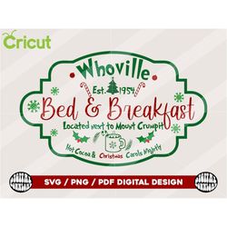 Bed And Breakfast Svg, Christmas Svg, Christmas Sign Svg, Christmas Logo Png, Holiday Svg, Winter Svg, Png, PDF Download