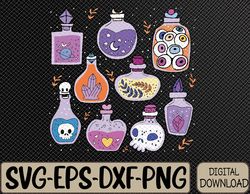 magical potions bottles witchy halloween print svg, eps, png, dxf, digital download
