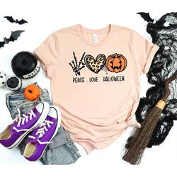 Peace Love Halloween Shirt, Peace Love Halloween, Halloween Shirt, Funny Halloween Shirt, Happy Halloween Shirt, Hallowe