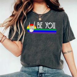 Be You Skeleton Rainbow Shirt, Rainbow Be You Shirt, LGBT Shirt, LGBT Shirt for Gift,Pride Gift, Pride Celebration Shirt