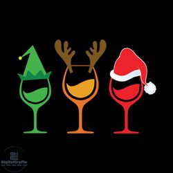 Christmas Wine Svg, Christmas Svg, Xmas Svg, Happy Holiday Svg, Christmas Hat Svg