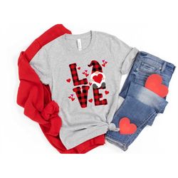 Valentines Day Gnome Shirt, Gnome Love Shirt, Love Buffalo Plaid Shirt, Valentines Day Shirt, Couple Matching Shirt, Val