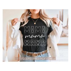 Stacked Mama Svg, Mom Shirt Svg, Retro Mama Svg, Mom Life Svg, Mother's Day Svg Cut File for Cricut, Silhouette Cutting